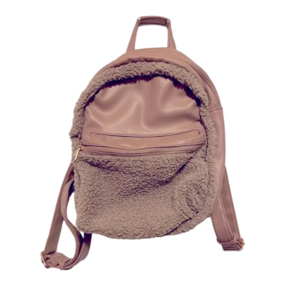 Urban Expressions Mini Sherpa Backpack Tan